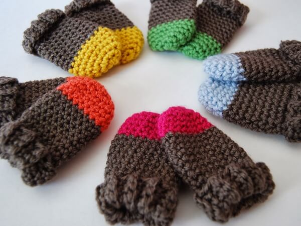 Two Tone Baby Mittens