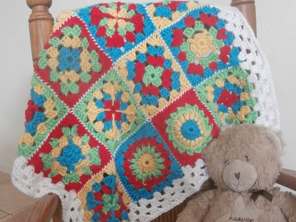 Sampler Granny Square Baby Afghan