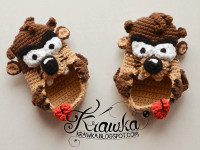 Tasmanian Devil Baby Booties