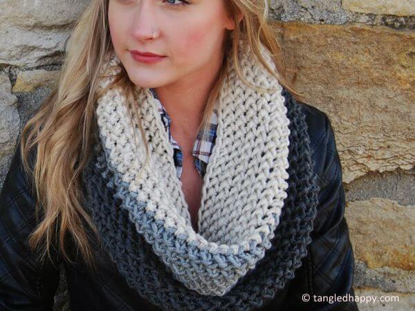 Chunky Color Block Cowl