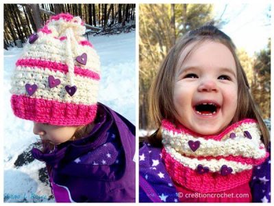 Floating Hearts Convertible Beanie