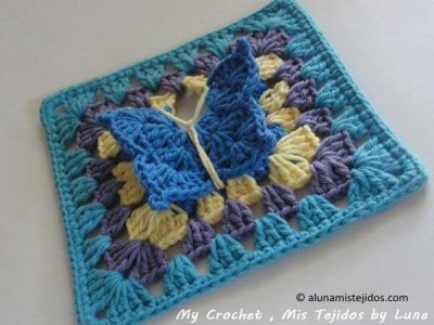 Granny square with a Butterfly