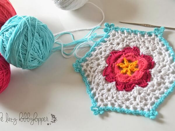 Hexagon with Flower
