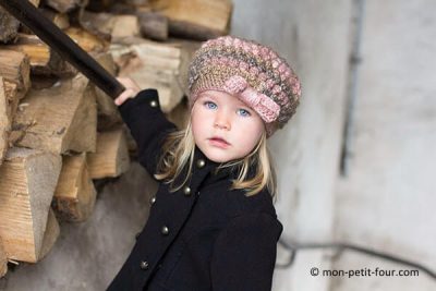 Puff Stitch Hat with Bow