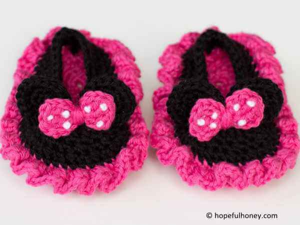 Minnie Mouse Inspired Baby Booties