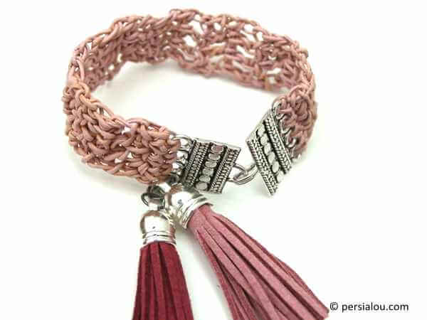 Crochet Leather Bracelet