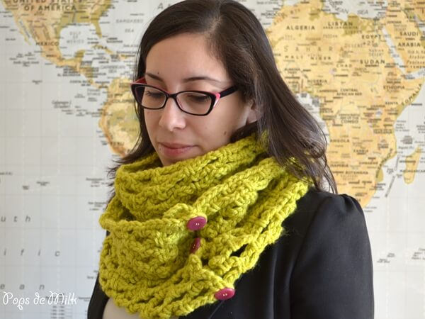 Crochet Chunky Trellis Scarf