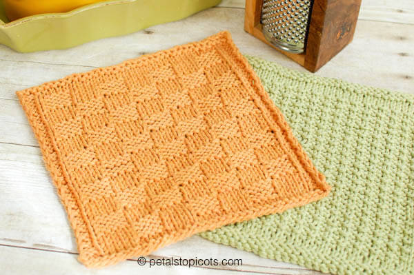Basket Weave Knit Dishcloth Pattern