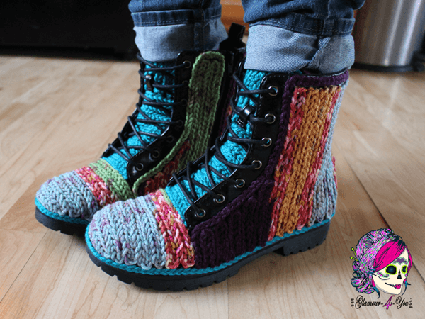 Faux Crochet Outdoor Boots