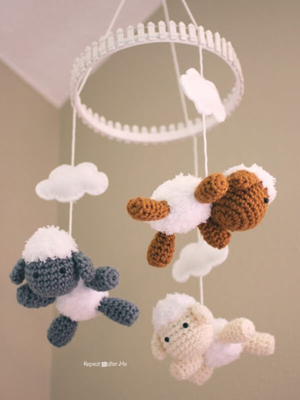 Crochet Lamb Pattern and Baby Mobile