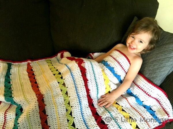 Rickrack Stripe Baby Blanket