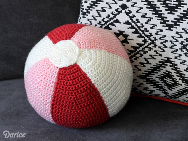Beach Ball Crochet Pillow