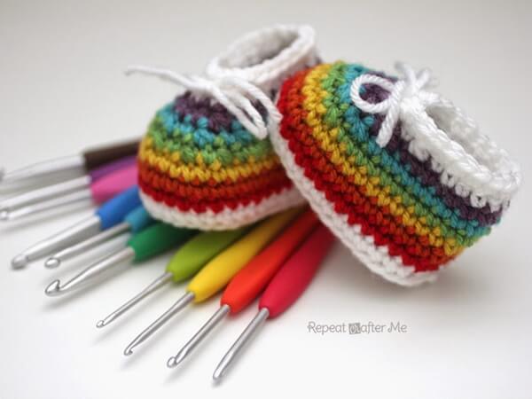 Rainbow Baby Booties