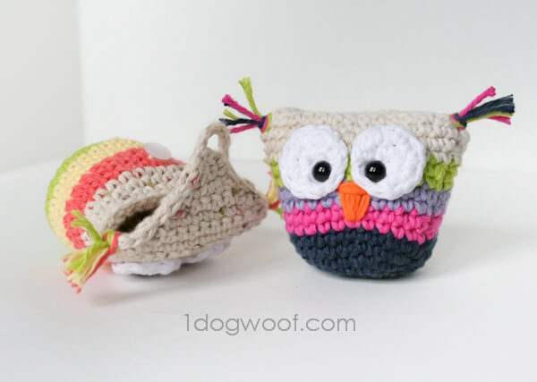 Crochet Owl Pouch with Pattern
