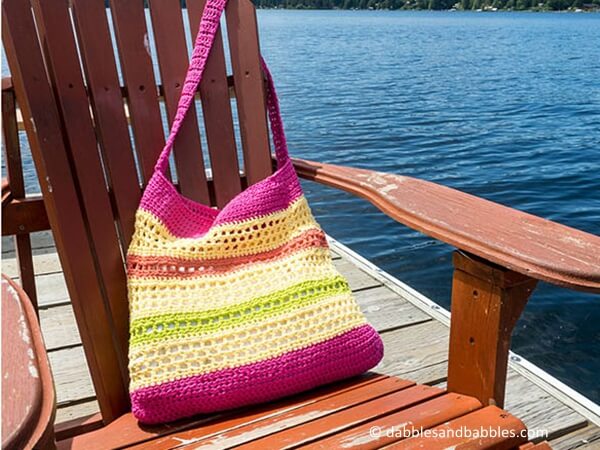 Beach Tote Crochet Pattern Day Bag – Free By The Purple Poncho ...