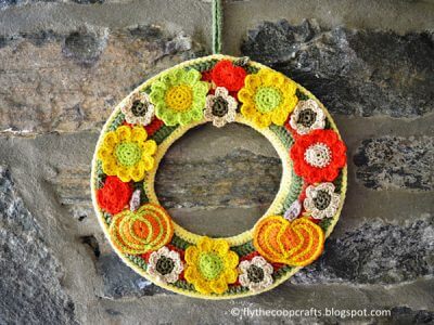 Autumn Crochet Wreath