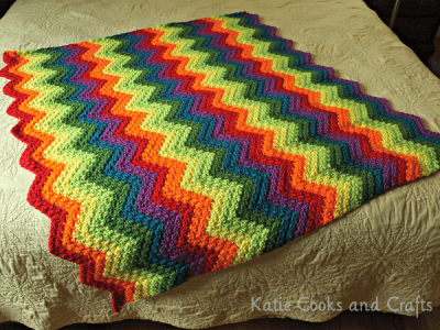Rumpled Ripple Rainbow Crochet Baby Afghan Pattern