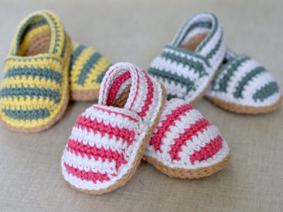 Stripy Espadrille Baby Shoes