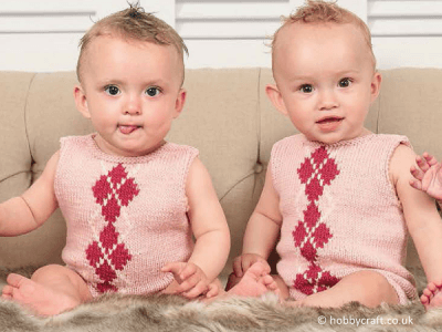 Diamond Baby Grow Knitting Pattern