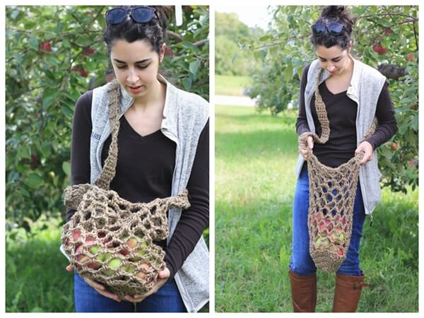Twine Crochet Apple Bag