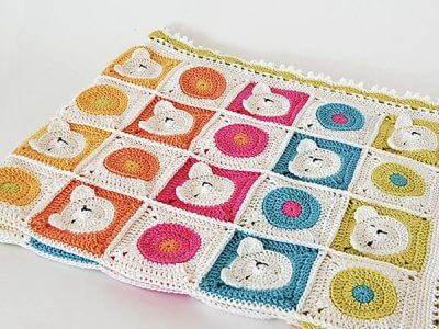 Teddy Bear Crochet Baby Blanket