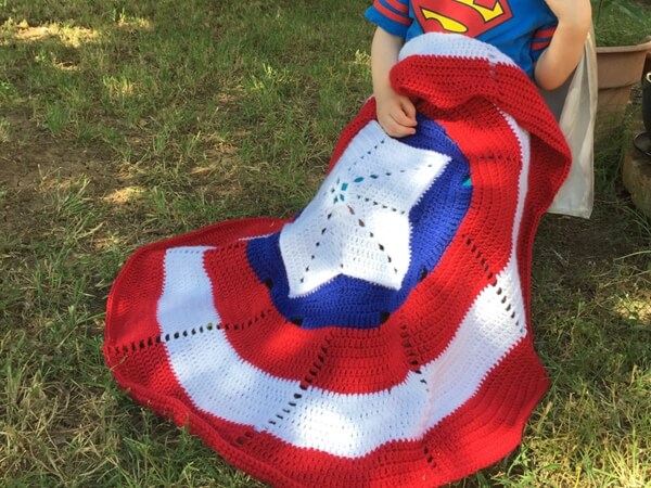 American Hero Crochet Pattern Small Blanket