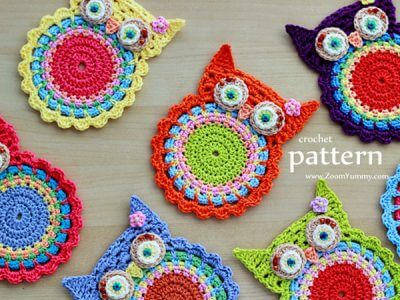 Crochet Owl Coasters