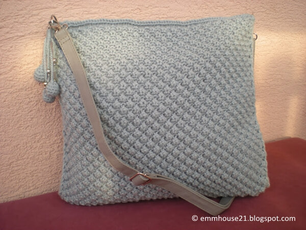 Grey bubble purse with beaded charm