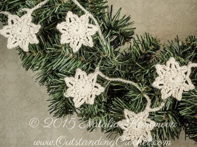 Crochet Stars Vintage Christmas Garland