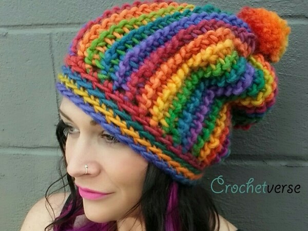 Corduroy Ridge Tunisian Slouchy Hat