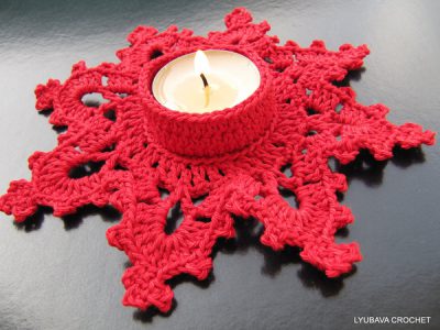 Christmas Tea Light Crochet Candle Holder