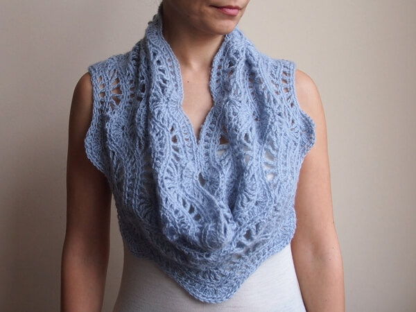 Infinity scarf Crochet Pattern circle scarf woman ripples crochet pattern
