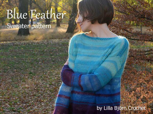 Blue Feather Sweater