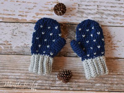 Snowfall Crochet Mittens