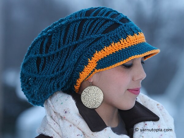 Slouchy Mesh Hat with Brim