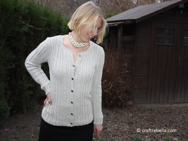 Beige Cable Rib Knit Jacket