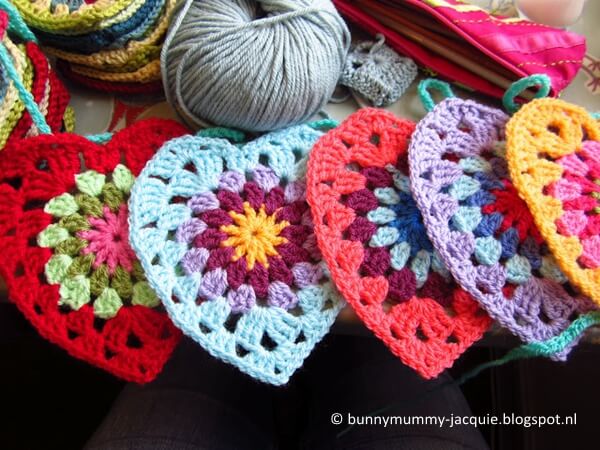 Sunburst Granny Hearts