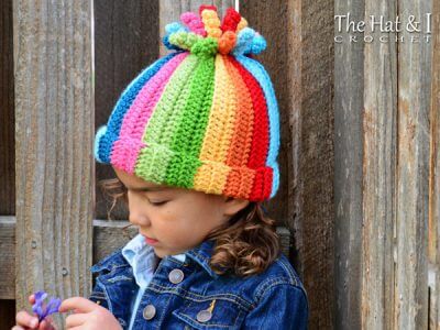 a colorful hat with corkscrews