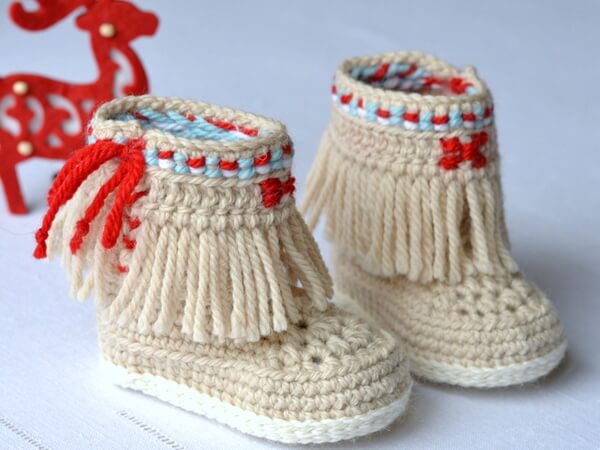 Baby Booties Fringe Moccasins