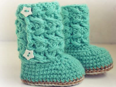 Crochet baby boots