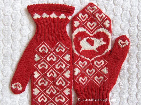 Knit Flying Pig Mittens