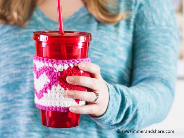 Tapestry Heart Cup Cozy