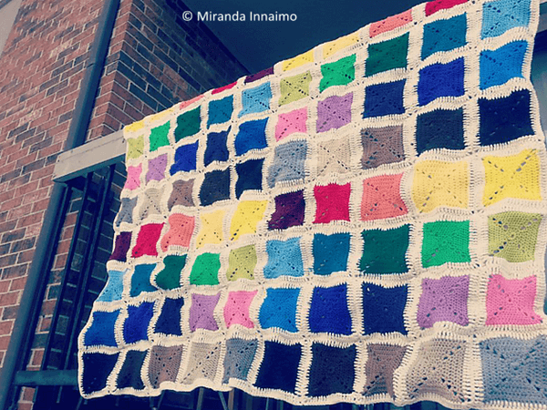 Solid Granny Square Baby Blanket