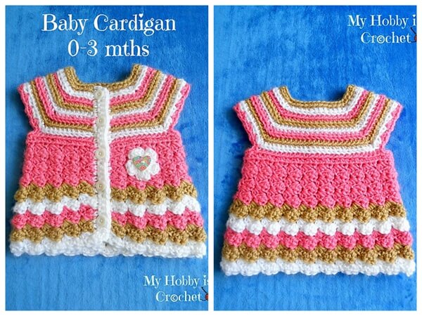 Baby Cardigan "Stripes and Bubbles"