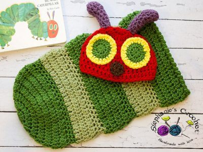 Newborn Hungry Caterpillar hat and cocoon