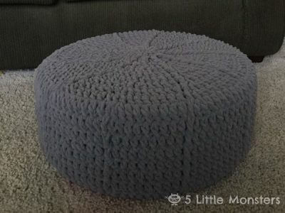 Round Crocheted PoufRound Crocheted Pouf