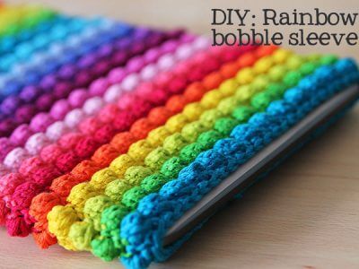 Rainbow bobble tablet sleeve