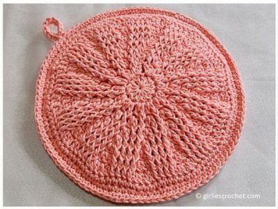 Peach Crochet Potholder
