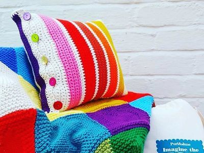 Rainbow Striped Cushion Cover