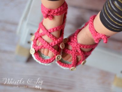 Button Gladiator Baby Sandals